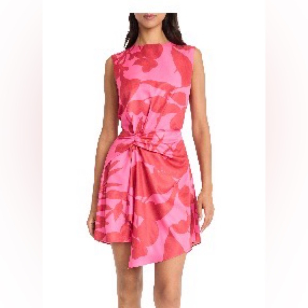 Donna Morgan Red and Pink Floral Mini Dress